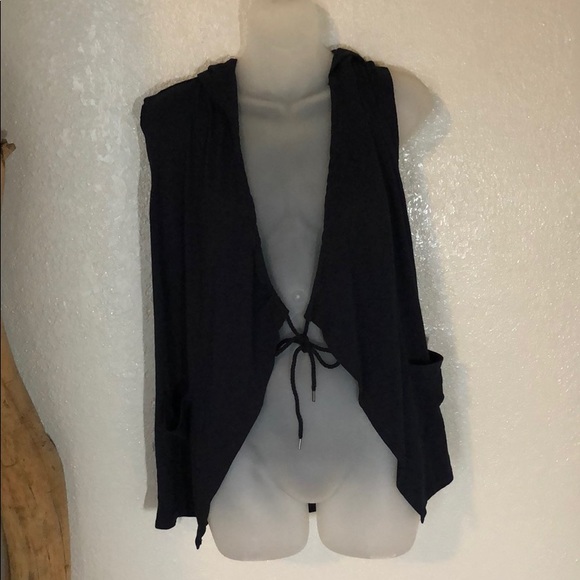 Talbots navy sleeveless hooded jacket xs - Picture 1 of 5